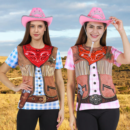 Femmes Cowgirl Western Rodeo chemise dame 3D imprimé faux Paisley Bandana graphique sauvage ouest thème fête pays Concert Simple t-shirt
