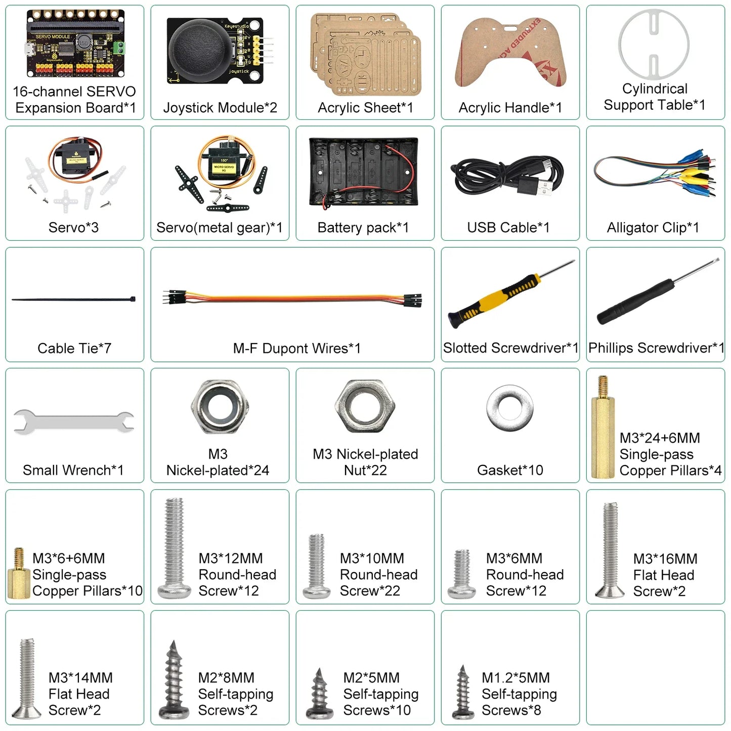 Keyestudio – Kit de bras de Robot Microbit 4DOF, pour BBC Micro:bit Stem, Kit éducatif avec programmation MakeCode/Python, 14 + adolescents