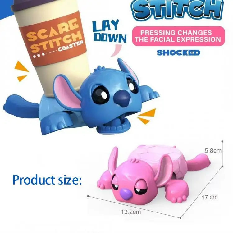 Sous-verre tortue Stitchou, yeux pop-up, membres extensibles, tapis en silicone résistant à la chaleur, conception antidérapante, cadeau d'anniversaire pour les amateurs de thé et de café