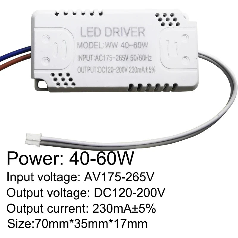 Pilote LED 230mA 8-24w 24-40w 40-60w 60-80w 80-120w 100-150w, pilote à courant Constant, unité d'alimentation, transformateur LED