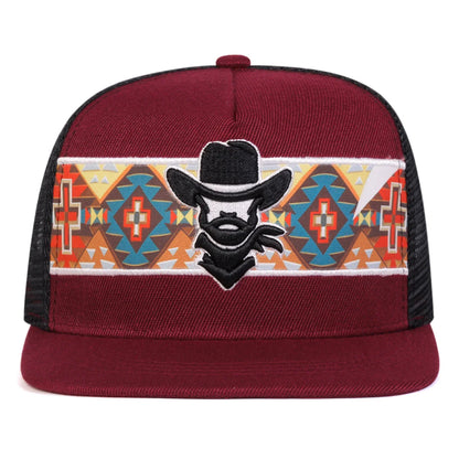 Unisex Western cowboy embroidery Hip-hop Net Hats Spring Summer Outdoor Adjustable Casual Baseball Caps Sunscreen Hat Sports Cap