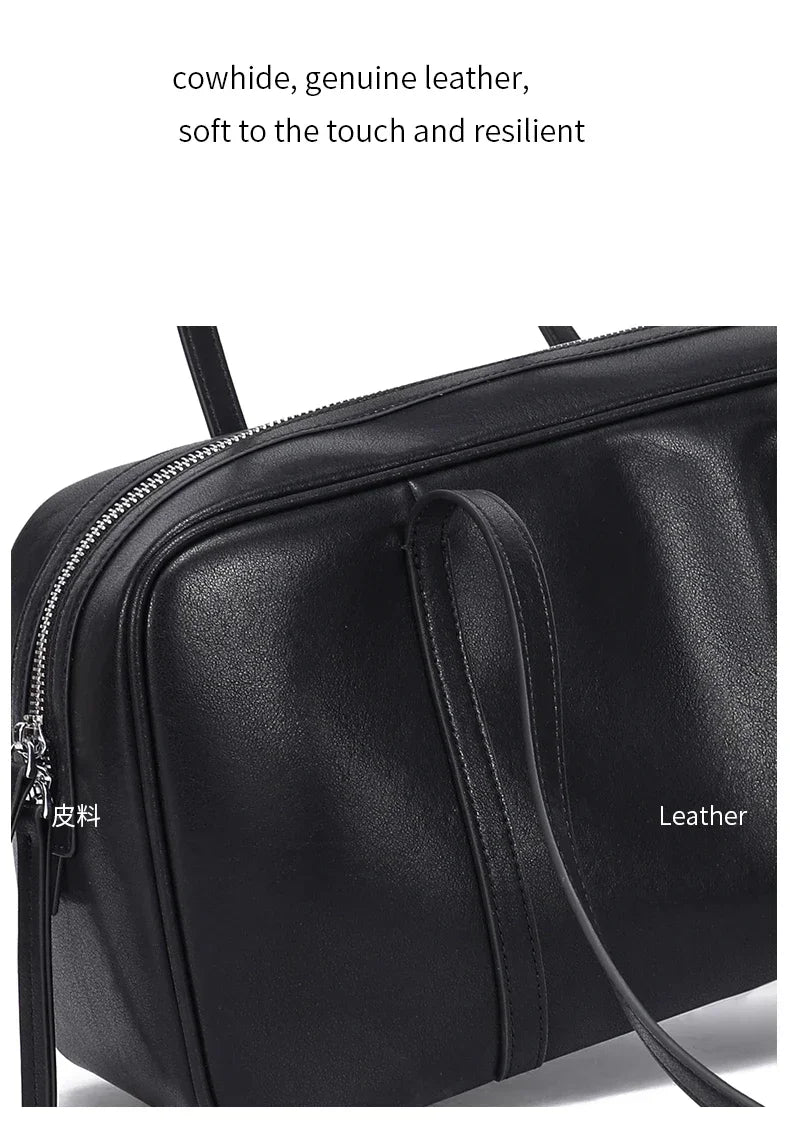 Sacs à bandoulière en cuir véritable de vache pour femmes, sacs à main de luxe de styliste de mode pour dames, sac à main rétro en cuir de vache Boston pour les déplacements