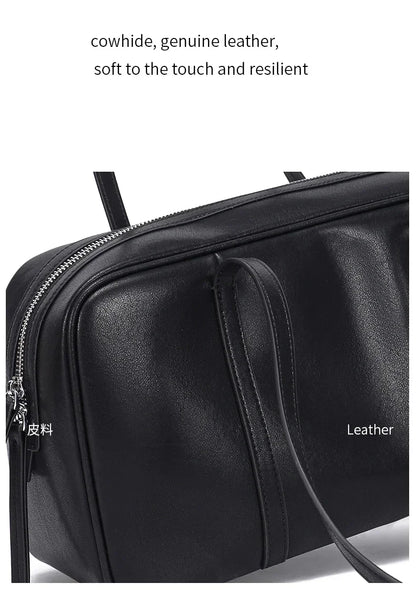 Sacs à bandoulière en cuir véritable de vache pour femmes, sacs à main de luxe de styliste de mode pour dames, sac à main rétro en cuir de vache Boston pour les déplacements