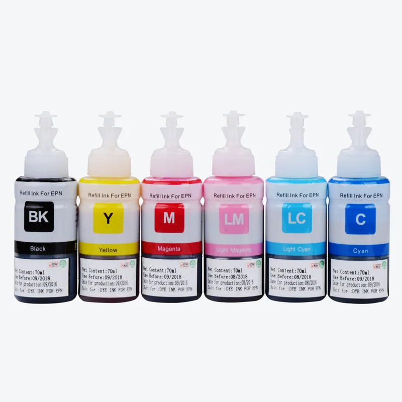 664 673 T673 Refill Dye Ink for EPSON L800 L805 L810 L850 L565 L1800 L3150 3100 Printer Ink T6731 T6732 T6733 T6734 6735 T6736