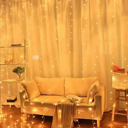 Rideau USB LED guirlandes lumineuses 3/4/6M télécommande chambre vacances mariage anniversaire noël décoration fée guirlande lampe