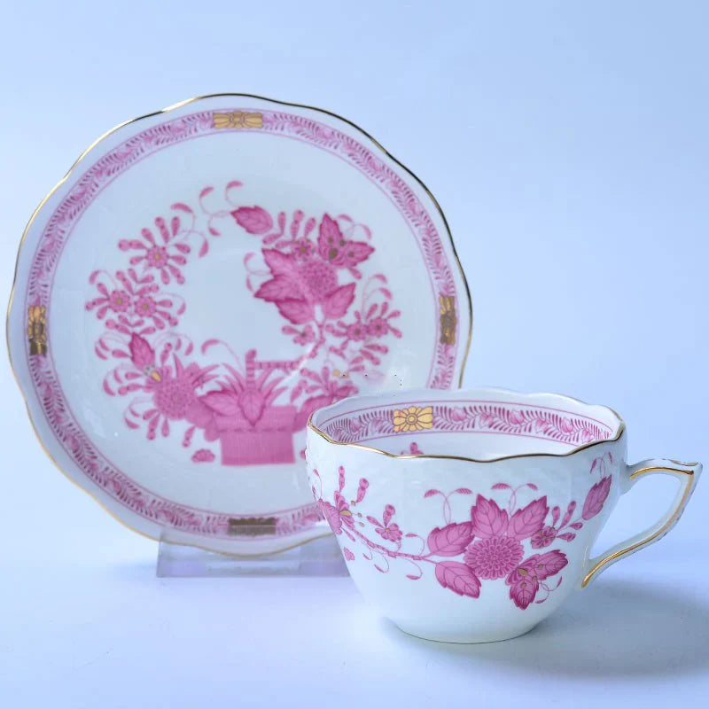 Tasse classique et panier de fleurs S/05 er, tasse à café, tasse à thé de l'après-midi, dessert, maison, tasse à boire, cadeau de la journée de Léon