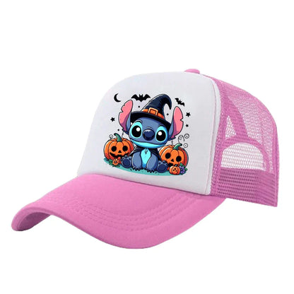 Stitch Baseball Cap For Boys And Girl, Adjustable Protection Unisex Casual Hip-Hop Print Mesh Sun Hat, Classic Cotton Peaked Hat