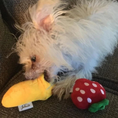 Un ensemble de 7 pièces de jouets sonores pour chiots, à mâcher en peluche en vrac pour animaux de compagnie, collations aux fruits et jouets pour chiots de légumes, adaptés aux jeux mignons