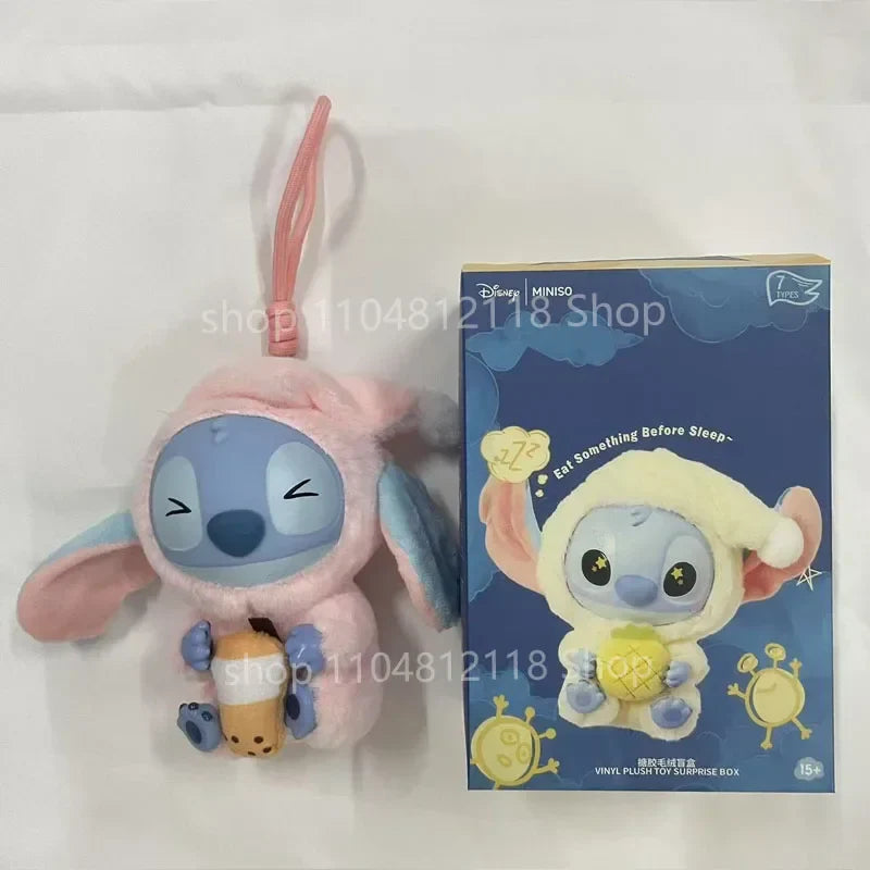 15CM New Stitch Eat Something Before Sleep Series Blind Box Plush Dolls Pendant Cute Doll Ornament Mystery Box Surprise Toy Gift