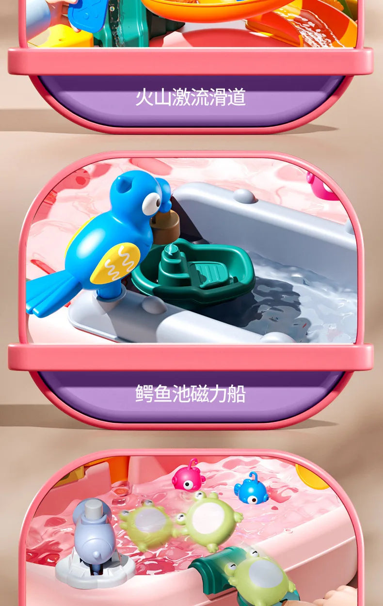 Jouets de cuisine pour enfants électriques amusants jouets de jeu d'eau évier de lavage de vaisselle pêche vaisselle jeu de rôle maison bébé jouet d'éducation précoce
