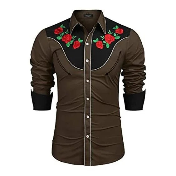 Chemise en denim western pour homme, confortable et douce, à manches longues, idéale pour le quotidien, avec boutons tendance