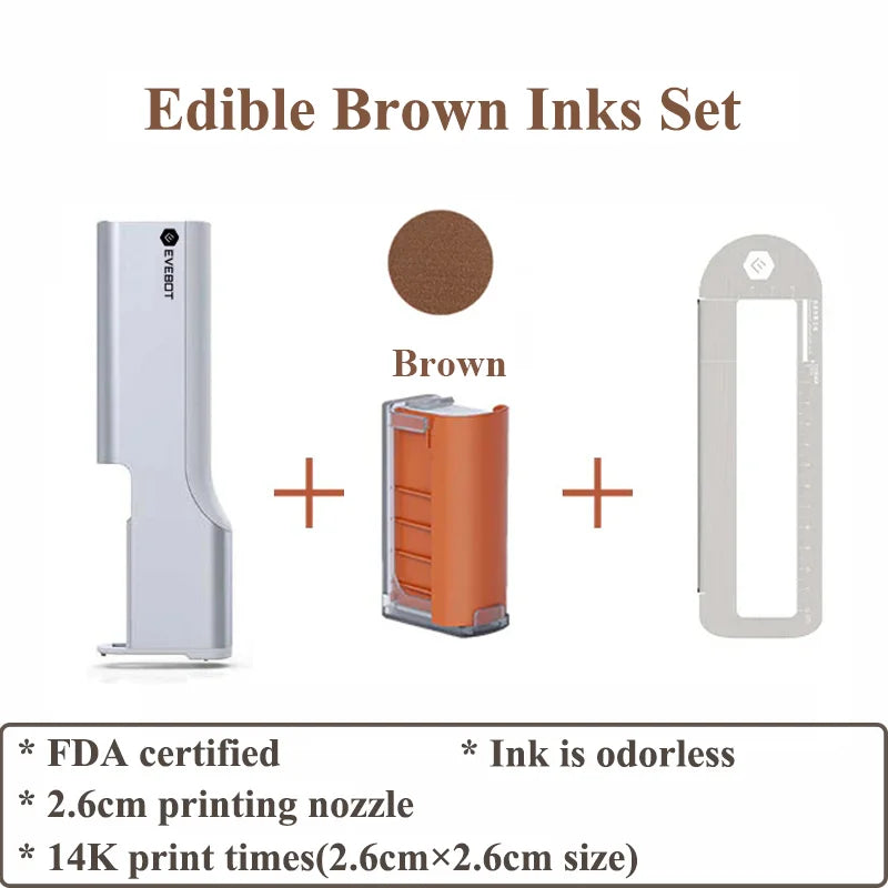 Evebot Food-grade Portable PrintPen Handheld Inkjet Printer Specifically for Food Surfaces Perfect for Coffee Macaron Cakes