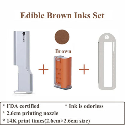 Evebot Food-grade Portable PrintPen Handheld Inkjet Printer Specifically for Food Surfaces Perfect for Coffee Macaron Cakes