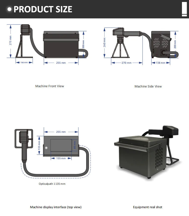 High-Precision 20W 30W 50W Portable Fiber Laser Marking Machine with Rotary for Metal Steel Handheld Laser Marker