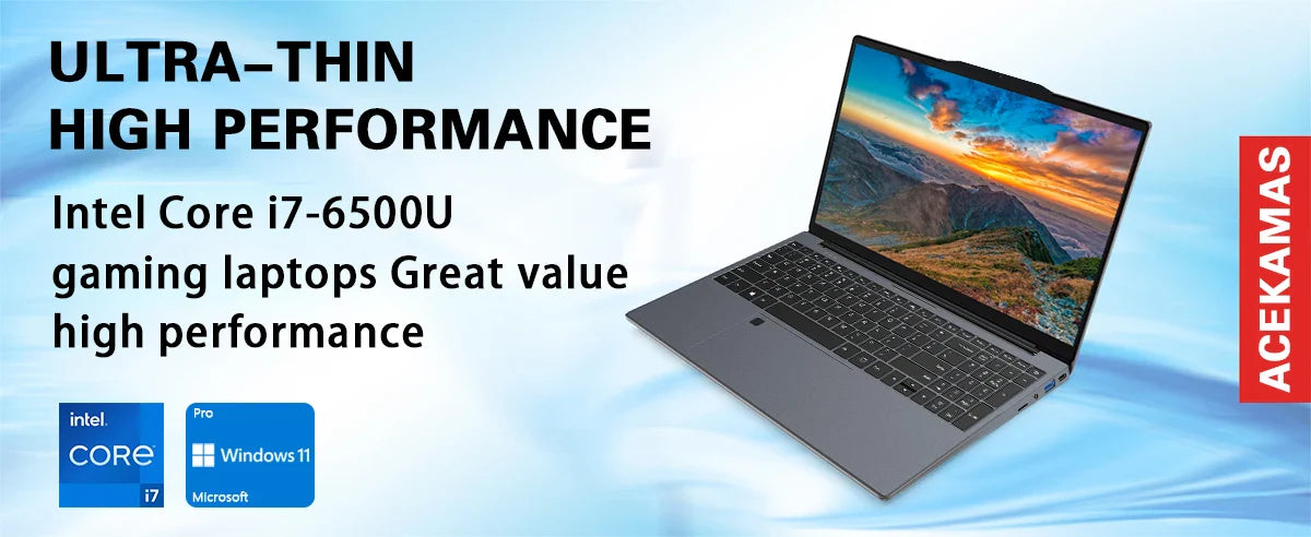 ACEKAMAS 15.6inch Laptop Computer Intel Core i7 6500U Windows 11 Pro Laptops Gaming DDR4 16GB SSD 1TB Portable Notebook PC Gamer