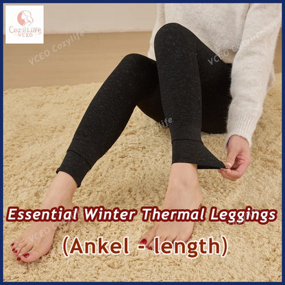 Winter Warm Fleece Lined Leggings Thickened Lounge Pants Extra Warm Heavyweight 300g Plush Fleece Thermal Leggings for Women