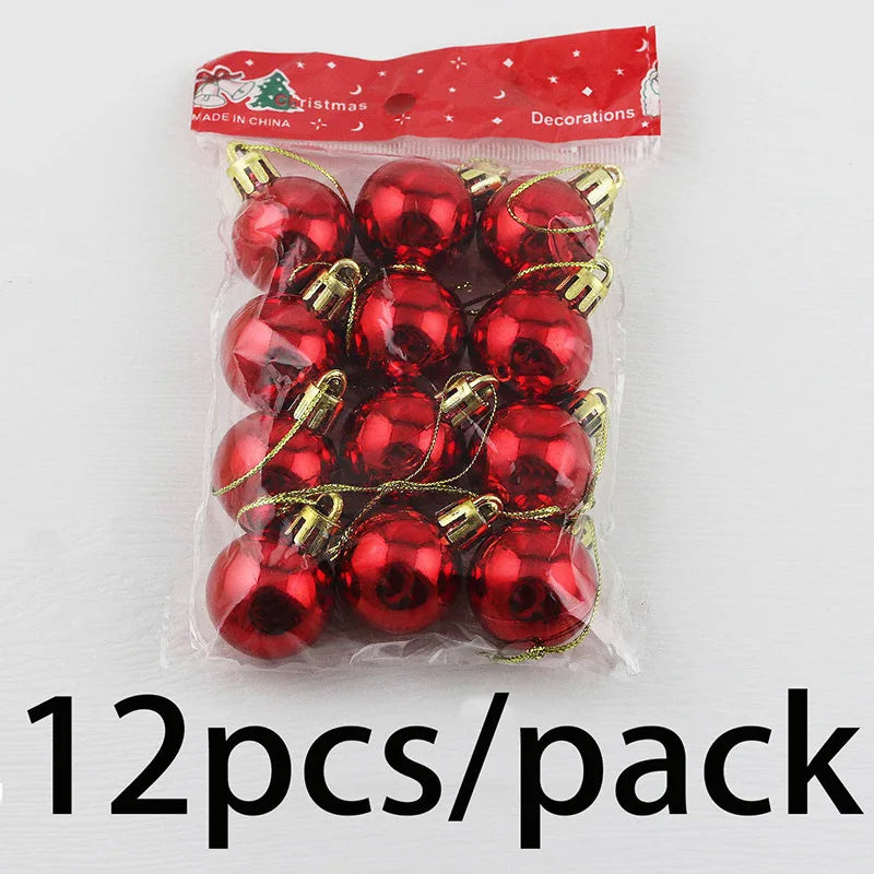 Boule de Noël Galvanisée de 3cm, 12 Pièces/Paquet, Décorations d'Arbre de Noël, Maison, ixde Vacances, Jouets Cadeaux de Nouvel An