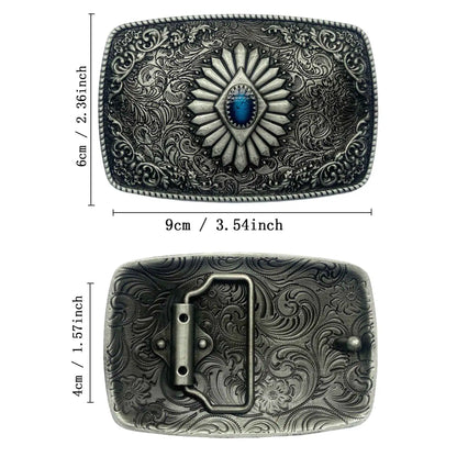 T-DISOM Men's Fashion Belt Buckle Tribal Ethnic Style Design Retro Embossing Western Cowboys Accessory