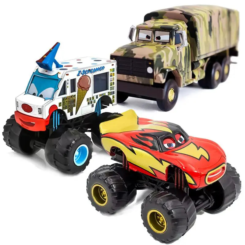 Pixar Cars 2 3 lutteur Mater et Lightning Mcqueen série de course véhicule en alliage métallique jouets pour enfants cadeau de collection à jambes hautes