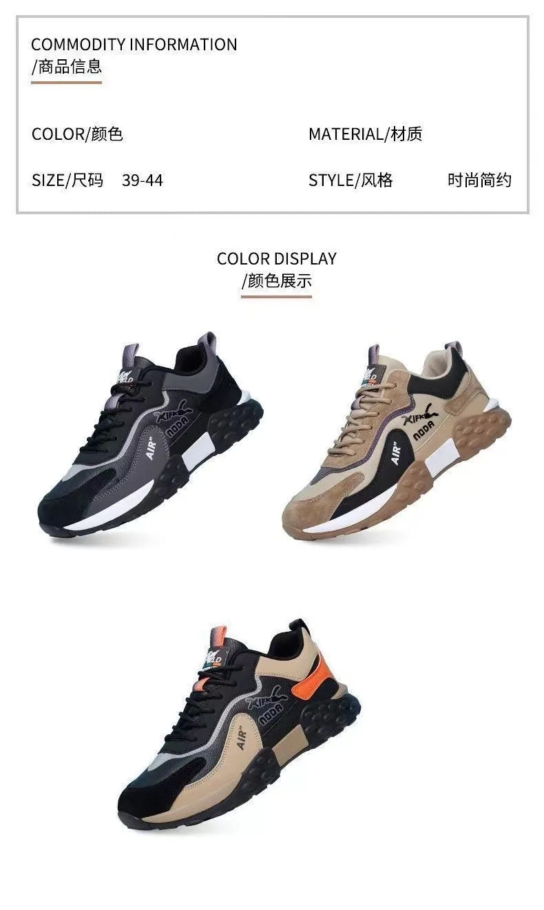 New Lightweight Casual Shoes for Men, Breathable Running Sneakers with Thick Sole for Spring Autumn Sports Walking Tennis Shoes