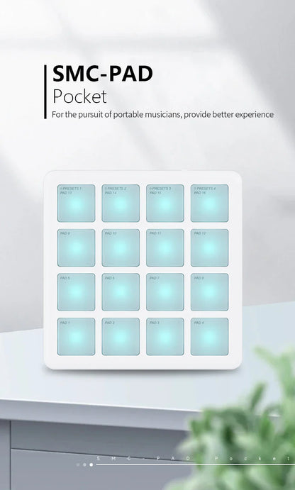 Contrôleur MIDI sans fil Portable M-VAVE SMC-PAD, 16 tampons, Percussion appropriée, DJ, arrangeur de musique, contrôleur de clavier