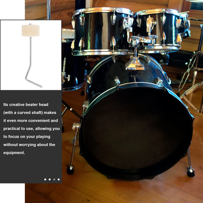 Batteur de grosse caisse, tête en feutre métallique Durable, son clair, pédale, marteau, accessoires de tambour, pratique pour étudiants et professionnels