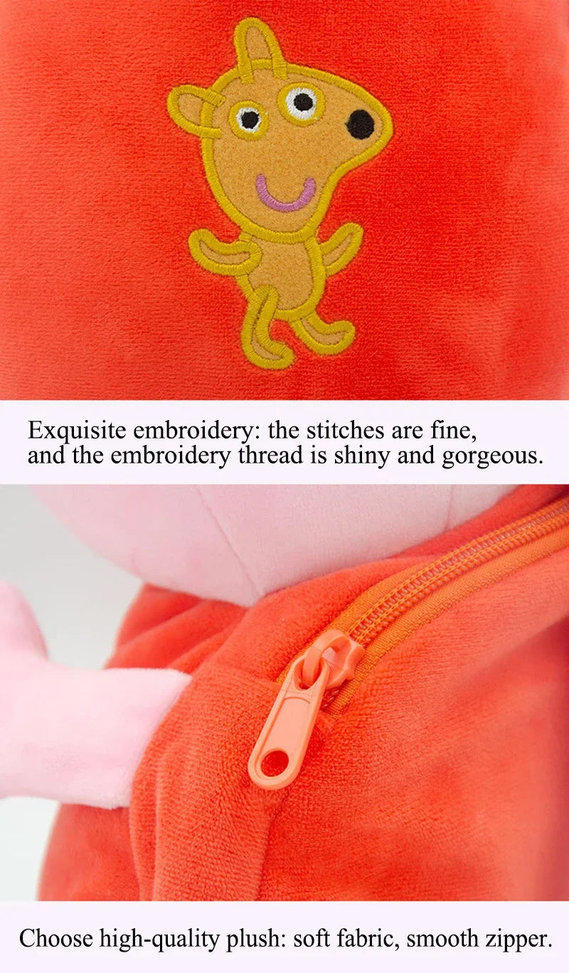 Peppa Pig Crossbody Bag Stereoscopic Doll Backpack Anime Knapsack Plush Coin Purse Toys George Round Pocketbook Children's Gifts