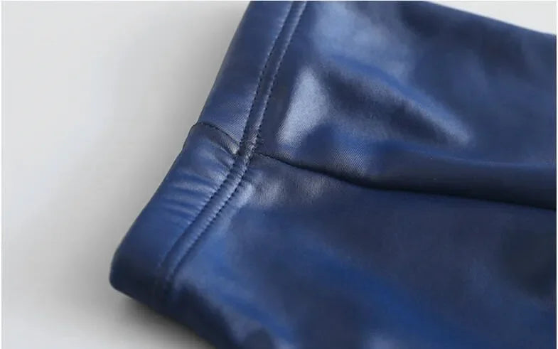 Leggings en cuir PU pour enfants, pantalons crayon décontractés, monochromes, chauds, FJGirl, mignons, tout-petits, enfants, filles, automne, hiver