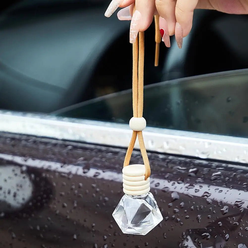 Auto Aromatherapy Bottle Car Air Freshener Ornament Hanging Glass Bottle Fragrance Bottle Auto Perfume Decoration