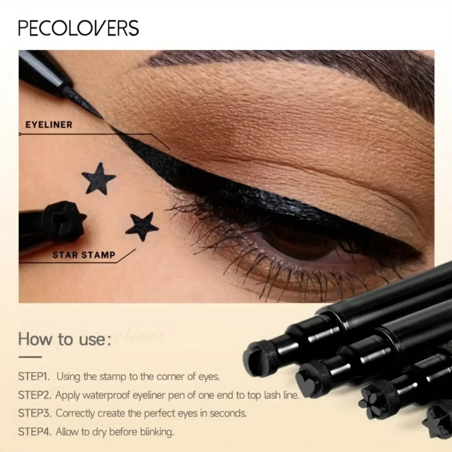 Stylo Eyeliner à Double tête, imperméable, adapté aux débutants, adapté au maquillage de noël, Halloween, saint-valentin, 1 pièce