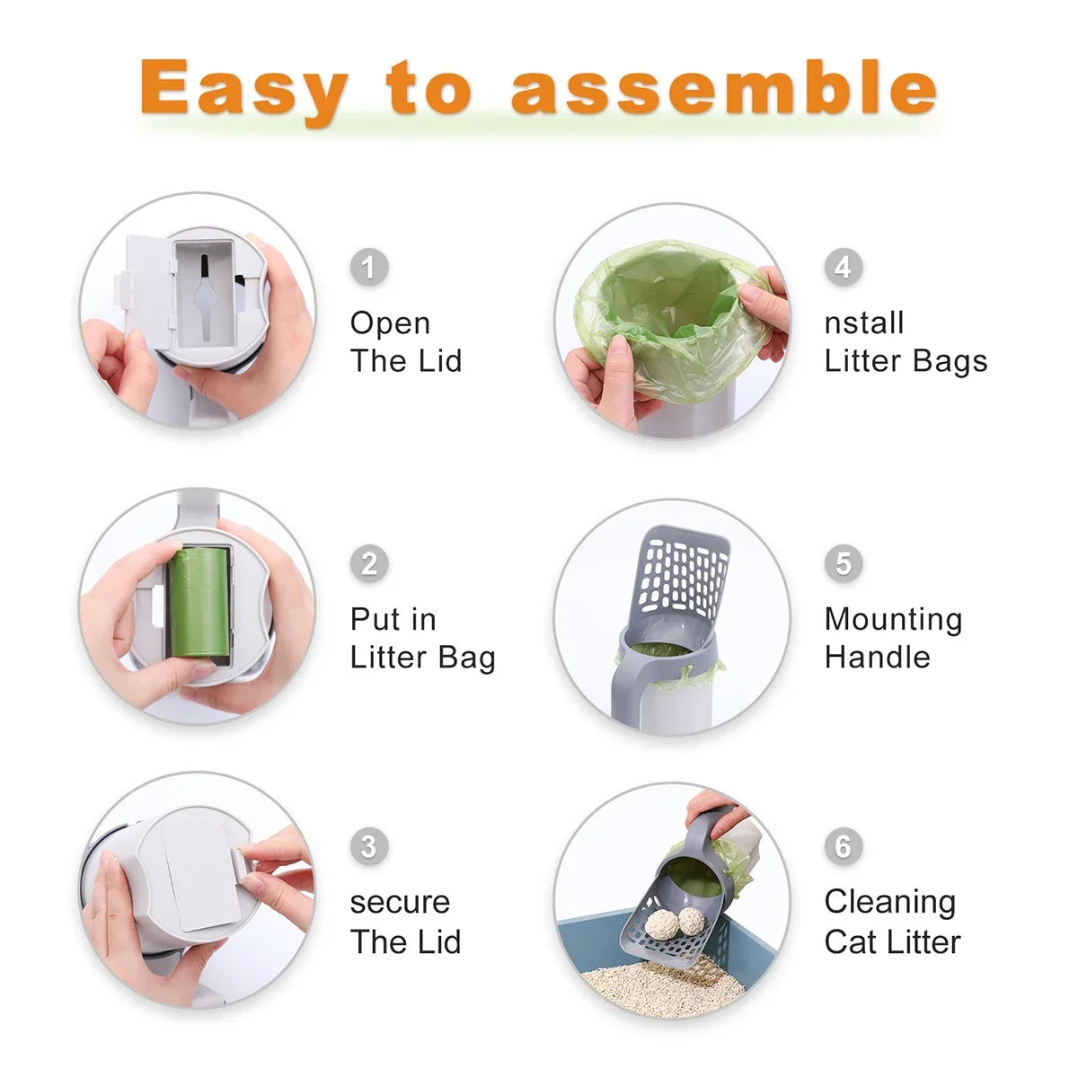 Pelle à litière pour chat, cuillère pour filtre pour animaux de compagnie, toilettes propres, cueilleur de déchets, fournitures pour chat, accessoire, bac à litière pour chat, autonettoyant