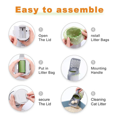 Pelle à litière pour chat, cuillère pour filtre pour animaux de compagnie, toilettes propres, cueilleur de déchets, fournitures pour chat, accessoire, bac à litière pour chat, autonettoyant