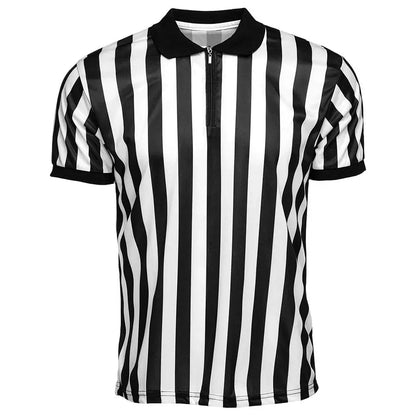 Uniforme d'arbitre rayé à manches courtes, Style professionnel, chemise de terrain de Football et de basket-ball pour hommes, articles de sport à col