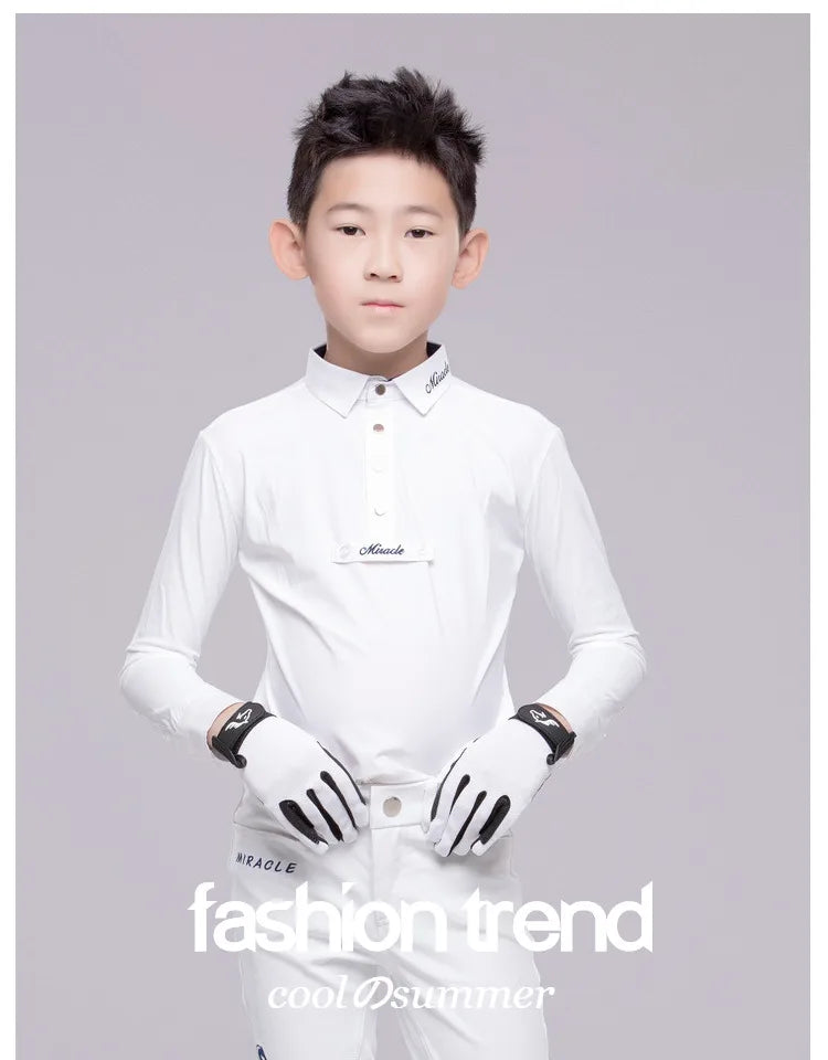 Equestrian Children's Spring and Autumn Summer Competition Short sleeved Long sleeved T-shirt
