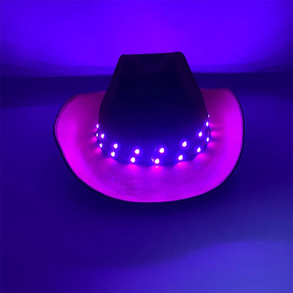 Chapeau de cowboy LED télécommandé pour femmes et hommes, chapeaux de cow-girl occidentaux, robe de l'ouest, vêtements de sauna scintillants pour Halloween, casquette unisexe, mode