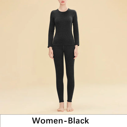 1 ensemble de sous-vêtements thermiques chauds en laine et soie pour femmes, ensembles de vêtements thermiques longs pour l'automne et l'hiver