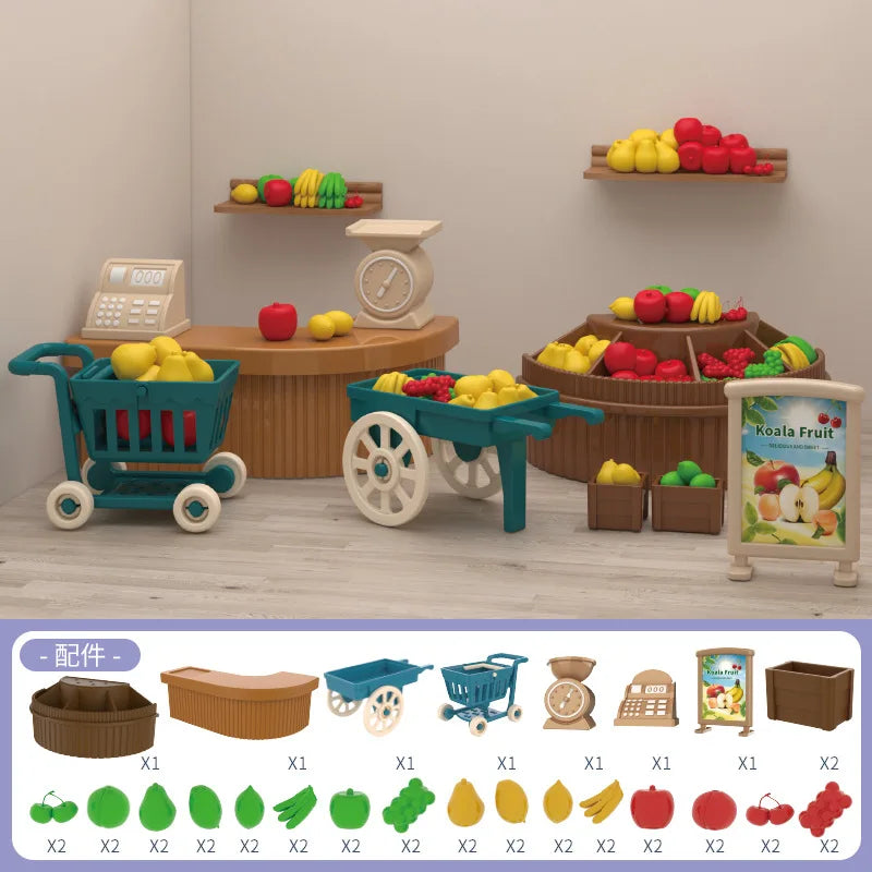 Mini-supermarché, jeux de shopping, accessoires de maison de poupée, jouets éducatifs pour enfants, jouets d'interaction familiale