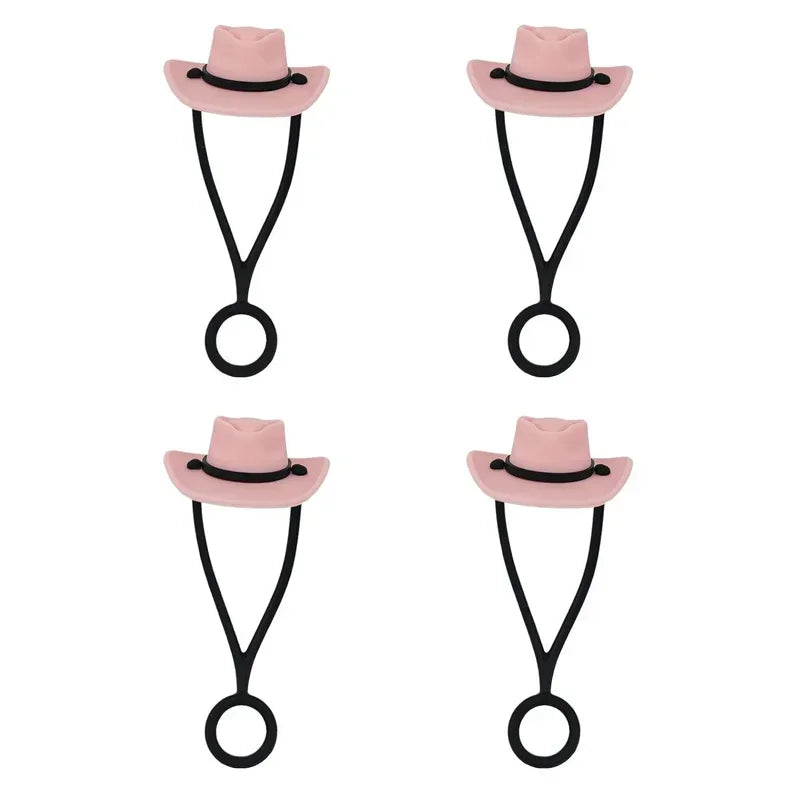 Silicone Cowboy Hat Straw Covers Caps Dustproof Cute Protector Mug Straw Tip for 30 40Oz Tumbler Water Bottle Decor Accessories
