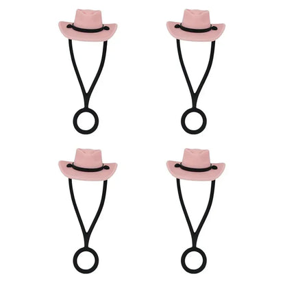 Silicone Cowboy Hat Straw Covers Caps Dustproof Cute Protector Mug Straw Tip for 30 40Oz Tumbler Water Bottle Decor Accessories