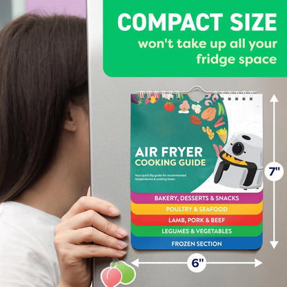 Air Fryer Cookbook Magnetic Cheat Sheet, Guide Booklet, Cookbooks Instant Accessories Oven Cooking Pot Temp Times Chart