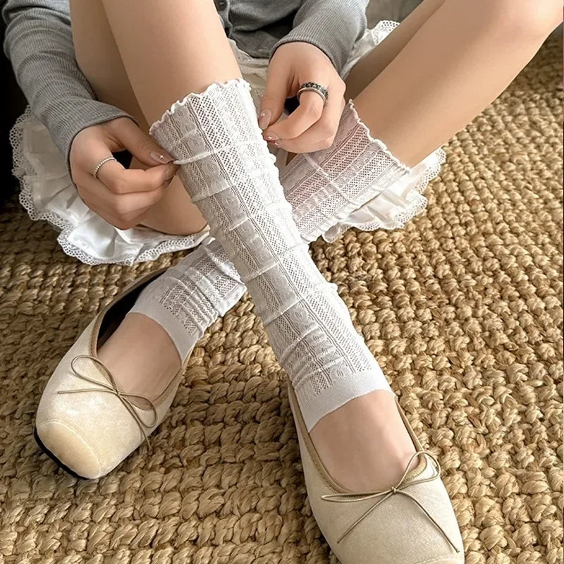 Lace Ballet Style Leggings, Mesh Leg Warmers for Women and Girls, Kawaii Lolita Socks, Boot Cuffs, Thin Summer Socks, Knitted Sleeve Cover