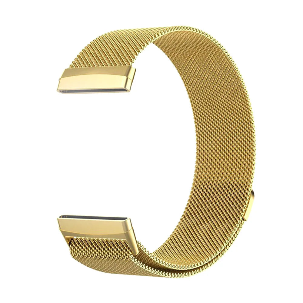 Bracelet à mailles milanaises en métal pour montre connectée Fitbit Versa 4/Versa 3 Bracelet officiel pour Fitbit Sense 2-1 Correa magnétique