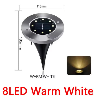 1/4/8 pièces lumières solaires extérieures 8/20LED s disque lampe souterraine projecteur enterré lumière solaire pour la maison jardin pelouse cour décoration