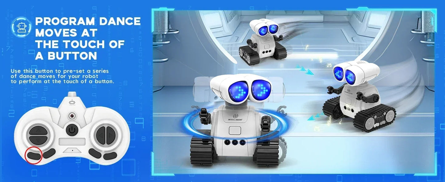 Jouet robot télécommandé Rechargeable avec musique, yeux LED, talkie-walkie, jouet robot pour enfants, robot RC pour enfants