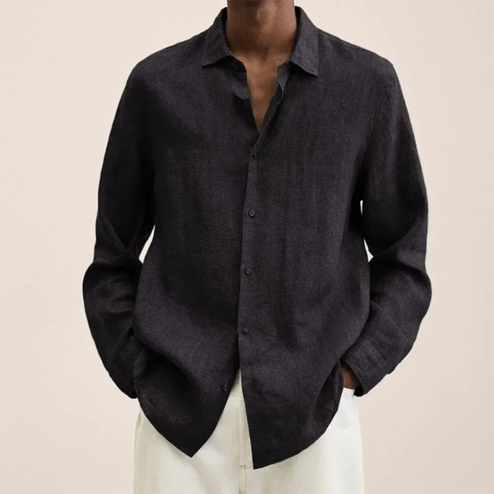 Nouvelle mode : chemises longues pour hommes, hauts décontractés amples, manches longues, revers pour hommes, tenue décontractée automne, Streetwear