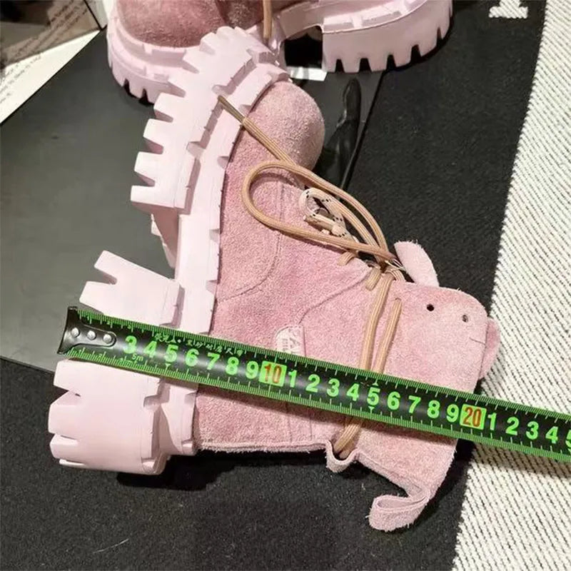 Bottes de Cowboy à grande tête en détresse, mode rétro, bottes de chevalier montantes de Style moto haut de gamme, bottes à semelles épaisses pour filles et femmes