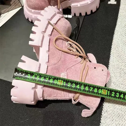 Bottes de Cowboy à grande tête en détresse, mode rétro, bottes de chevalier montantes de Style moto haut de gamme, bottes à semelles épaisses pour filles et femmes