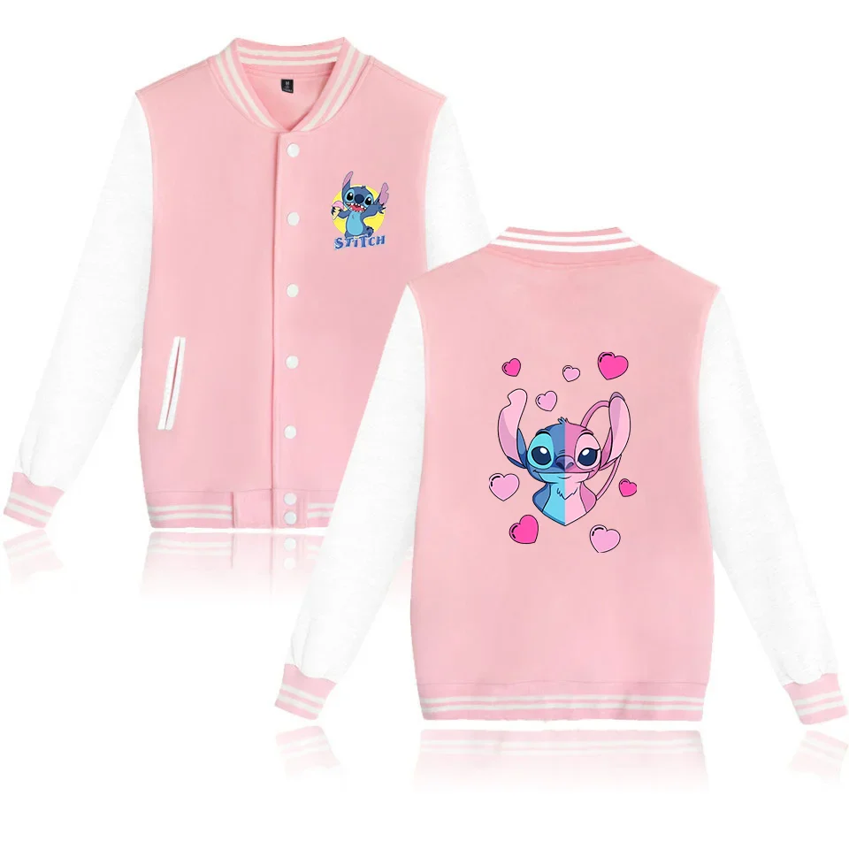 Lilo Stitch Blouson Baseball Hommes Femmes Hip Hop Harajuku Vestes Streetwear Enfants Garçons Filles Manteaux Collège Amples