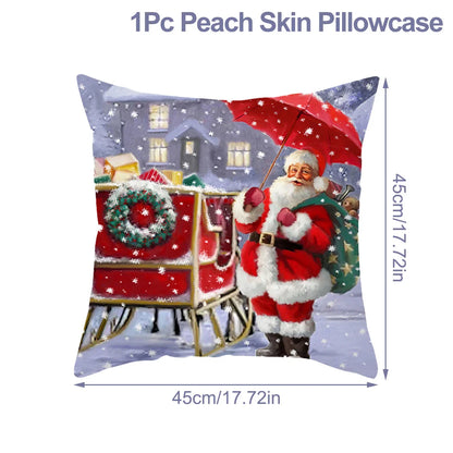 Housse de coussin de noël, père noël, décor de joyeux noël pour la maison, ornements de noël 2025, cadeaux de noël, nouvel an 2026