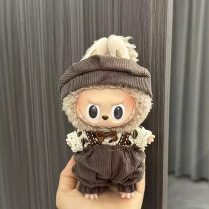 Labubu Doll Clothes Enamel Labu Cloth 17cm Doll Cute Dress-up Climbing Clothes Skirt Plush Toy Clothes